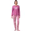 Noidinotte; more than pyjamas Noidinotte - Pigiama Donna Caldo Cotone Felpato Articolo cuoricino. - M Rosa