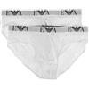 Emporio Armani Underwear 2-Pack Brief Essential Monogram, Boxer Brief Uomo, Bianco, S