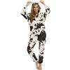 Generisch Onesie - Tuta da donna in peluche, lunga e calda, comoda da casa, taglia grande, in pile, soffice, morbido e morbido, O caffè., L
