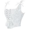 Generico Corsetto Da Donna In Jacquard, Rinascimentale, In Stile Cottagecore, con Lacci, Bustino Overbust, Vintage, Corsetto Medievale per Feste, Matrimoni, Spettacoli, Abbigliamento Da Club, Bianco, Taglia