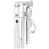 ReachMall Mini treppiede per telefono con regolazione della lunghezza focale, asta portatile per selfie per iPhone e Android, supporto per streaming live, 4 pezzi (bianco)