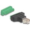 DeLOCK Adattatore RJ45 maschio > Morsettiera a 8 contatti e 2 parti 3,81 mm Marca