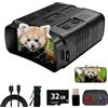 PYKRONZ Occhiali 4K per visione giorno/notte, binocolo con zoom 10X, schermo LCD da 7,6 cm a infrarossi, batteria ricaricabile da 4000 mAh, scheda TF da 32 GB, registrazione video e audio per campeggio
