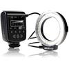 Meike FC-100 - Luce flash macro a LED con display LCD e controllo della potenza e anello adattatore, compatibile con Canon, compatibile con Nikon, Pentax Olympus DSLR Camcorder