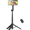 Bewinner TP 28 Treppiede Magnetico Allungabile per Selfie Stick 3 in 1, Telecomando Wireless, Supporto per Telefono Girevole a 360 Gradi, Supporto Regolabile in Lega di Alluminio per