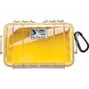 Peli 1050 Piccola Valigia protettiva da esterno per oggetti personali, IP67 Impermeabile e a prova di polvere, Capacità di 1L, Prodotto in USA, Colore Trasparente/Giallo