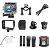 ZYWUOY Action camera impermeabile a doppio schermo 5K 30FPS con obiettivo da 170 gradi, modalità slow motion e time lapse, supporto per telecomando