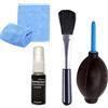 BELLIFFY Kit Pulizia Computer 4 Pezzi in Plastica, Pulizia Schermo e Dispositivi | Spazzola per Polvere, Soffiatore D'aria, Panno 20ml, Accesso a Fessure Difficili