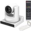 SMTAV Telecamera PTZ, tracciamento AI 30X con fotocamera zoom con uscite di streaming HDMI/SDI/USB3.0/IP per riunioni, chiesa, eventi, insegnamento (zoom ottico 30X, bianco)