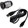 Mobile-Laden Set di ricarica compatibile con Prestigio Road Runner 560 GPS, Cavo USB, Caricatore da Auto Doppio USB, 2100mA 2.1A
