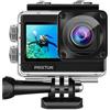 Prixton Action Cam 5K DV830 con Doppio Schermo IPS, 50MP, Stabilizzatore EIS, WiFi, Impermeabile fino a 30 m, Zoom 5X e Accessori