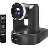 HUIOP Telecamera PTZ,Telecamera PTZ per conferenze 1080P 2.1MP HD Zoom ottico 10X Videocamera per sala conferenze Webcam con telecomando Uscita interfaccia multimediale ad alta definizione USB per