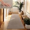 Paco Home Tappeto Moderno e Morbido per Soggiorno a Pelo Corto Lavabile Fluffy Uni Effetto Pelliccia Senza Tempo Elegante Antiscivolo Facile da Pulire, Dimensione:80x150 cm, Colore:Taupe