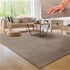 Paco Home Tappeto Moderno e Morbido per Soggiorno a Pelo Corto Lavabile Fluffy Uni Effetto Pelliccia Senza Tempo Elegante Antiscivolo Facile da Pulire, Dimensione:160x220 cm, Colore:Taupe