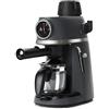 BLACK+DECKER BXCO800E - Macchina da caffè a pressione, 3,5 bar, design moderno con termometro frontale, lancia vapore, brocca in vetro, fino a 4 tazze, filtro in acciaio, nera, 800 W
