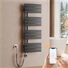 S'AFIELINA Scaldasalviette elettrico bagno WiFi 1041×400 mm, termoarredo elettrico bagno con termostato, programmabile e display LCD, 400 W, scaldasalviette a basso consumo, Antracite