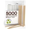 Baciato Caffè 5000 Palette Lunghe da Caffè e Cappuccino Monouso in Legno di Betulla da 11cm, Imbustate Singolarmente, Biodegradabili e Compostabili, Resistenti al Calore per Mescolare Caffè e Bevande