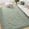 FVVRAX Tappeto a pelo lungo, per camera da letto, 120 x 180 cm, verde chiaro, morbido, per soggiorno, pavimento interno, morbido tappeto per bambini, decorazione della casa estetica