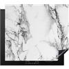 KitchenYeah© Protezione Piano Cottura Tappetino per Induzione Cucina | 59x52 cm - Proteggi Coprifornello Antiscivolo Marmo - Pietra - Bianco - Grigio - Nero - Aspetto marmo