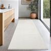 the carpet Relax Tappeto moderno a pelo corto, soggiorno, fondo antiscivolo, lavabile fino a 30 gradi, morbidissimo, aspetto pelliccia, Crema, 80 x 300 cm
