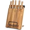 Klarstein Coltelli da Cucina Professionali 5 Pezzi, Set Coltelli da Cucina con Ceppo Magnetico, 5 da in Acciaio Legato, Set da Professionali Anti Graffio