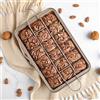 ArtisanShow Teglia per brownie, antiaderente, con divisori integrati, 18 pre-fette per brownie, cioccolatini, caramelle, torte, muffin e cupcake, per cottura in forno