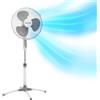 Innoliving INN-503 Ventilatore a Piantana, Diametro 40 cm, 3 Velocità Regolabili, Altezza Estensibile fino a 130 cm, Oscillazione Automatica, Base a Croce Stabile, Potenza 45W, Bianco