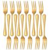 Buyer Star Forchetta da pesce in oro, set di 12 forchette in acciaio inossidabile per cucina domestica e ristorante, Buyer Star posate con motivo a pois