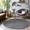 Carpettex Moderno tappeto a pelo corto morbido, unicolore, con retro lavabile, Colore: Grigio, Taglia: 160 cm Rotondo