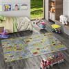 Snapstyle Tappeto bambini strada Adventure Land Multicolore - tappeto gioco città per cameretta, facile da pulire