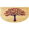 Casa Service SOAVE Zerbino 40x75cm Mezzaluna in Cocco Naturale e Gomma PVC Rettangolare per ingresso con Albero della vita (A - Black Red)