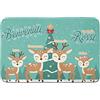 Babloo Zerbino Ingresso Natalizio Personalizzabile con Nomi e Personaggi Idea Regalo per Natale Famiglia Cerbiatto Tappetino Antiscivolo Decorazione per la Casa
