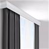 Misorat Scatola di pelmet per tende bianca a parete con doppi binari, staffa della guida per tende 3-in-1 per Bay Window, barre divisorie resistenti Montaggio superiore 1m - 5m,White-140cm/55.1in/4.6ft