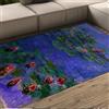 FEIPUHOME Art Viola Estetica Area Tappeto Ninfee Modello Rosso Famoso Pittura Stampe Piccolo Tappeto Morbido Pelo Basso Soggiorno Tappeti Interni 80x150cm