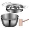 Wezalget Set di utensili per sbucciare il melograno | Sbucciatore per melograno in acciaio inox con ciotola antiscivolo - Per cucina e casa
