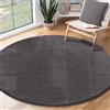 the carpet Relax Tappeto moderno a pelo corto, soggiorno, fondo antiscivolo, lavabile fino a 30 gradi, morbidissimo, aspetto pelliccia, Antracite, 160 cm Rotondo
