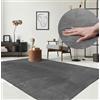 the carpet Relax Tappeto moderno a pelo corto, soggiorno, fondo antiscivolo, lavabile fino a 30 gradi, morbidissimo, aspetto pelliccia, Antracite, 60 x 110 cm