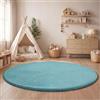 Paco Home Tappeto Bambini Cameretta Bambina Ragezzi Tappeto Morbido Antiscivolo Moderno, Dimensione:Ø 200 cm tondo, Colore:Blu
