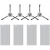 C-U Set di Accessori per Lefant N3 Set di ricambio: 4 spazzole laterali, 4 filtri HEPA e 4 spugne filtranti,per N3 Robot Aspirapolvere Lavapavimenti