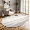the carpet Relax Tappeto moderno a pelo corto, soggiorno, fondo antiscivolo, lavabile fino a 30 gradi, morbidissimo, aspetto pelliccia, Crema, 140 x 200 cm ovale
