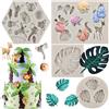 Sijiangmold Set di 4 stampi in silicone a forma di animali della giungla, per decorare torte, cupcake, pasta di zucchero, caramelle, cioccolato, pasta di gomma
