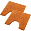 WohnDirect Set di tappetini da bagno 2 pezzi - Arancione 45 x 45 cm CON ritaglio per WC - antiscivolo e lavabile - Tappetino da bagno, tappeto da bagno, tappetino per WC