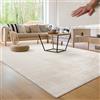 Paco Home Tappeto Moderno e Morbido per Soggiorno a Pelo Corto Lavabile Fluffy Uni Effetto Pelliccia Senza Tempo Elegante Antiscivolo Facile da Pulire, Colore:Crema 4, Dimensione:120x160 cm