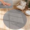 Paco Home Tappeto Moderno e Morbido per Soggiorno a Pelo Corto Lavabile Fluffy Uni Effetto Pelliccia Senza Tempo Elegante Antiscivolo Facile da Pulire, Dimensione:80 cm tondo, Colore:Grigio