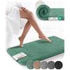 Beautissu BeauMare FL Tappetino da Bagno Antiscivolo in Pelo Alto Verde 100x60 cm - Tappeto Morbido in Microfibra per Doccia, Vasca da Bagno e WC - Anche per Pavimenti riscaldati - Ottica Shaggy