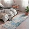 TESSO LIVING Kelim Patchwork Tappeto Soggiorno Blu 80 X 145 cm, Tappeto Salotto Moderno a Pelo Corto, Super Morbido
