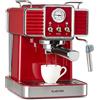 KLARSTEIN Gusto Classico - Macchina per Caffè Espresso Macinato, Macchina con Filtro, 1350 W, 20 Bar, Serbatoio Acqua: 1,5 L, Macchina Caffè Cialde, Raccogligocce in Acciaio, Rosso