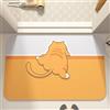 LWLFC Tappeto Bagno 40X60Cm Gatto Arancione Tappeti Bagno Moderni Antiscivolo,Tappetino Bagno Lavabile,Tappeto Bagno Assorbente,Morbido In Microfibra Tappetino Doccia