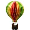 Dekohelden24 Palloncino decorativo XXL, palloncino di carta, palloncino sospeso, palloncino a forma di Honeycomb, decorazione da giardino da appendere, ciondolo di carta come mongolfiera con cestino colorato, 1
