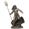 Veronese Design Statua del dio greco Poseidone in piedi sopra le onde che si infrangono